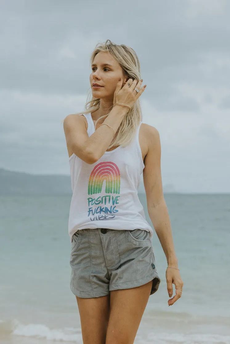 Posi Vibes Tank- White