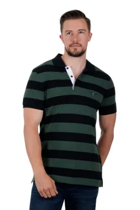 Pure Western- Mens Allington Polo- Black/Green