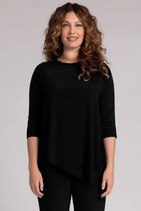 Raglan Handkerchief Top Plus | Black