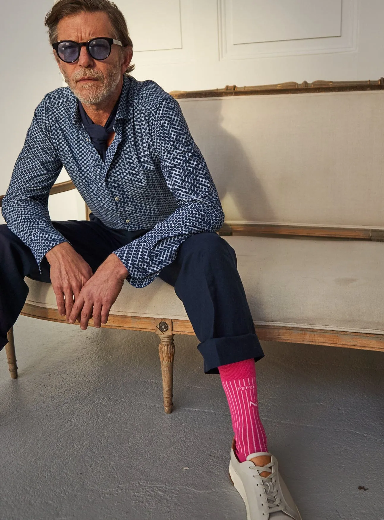 Recycled British Ribbed Cotton Bright Pink Men's Socks