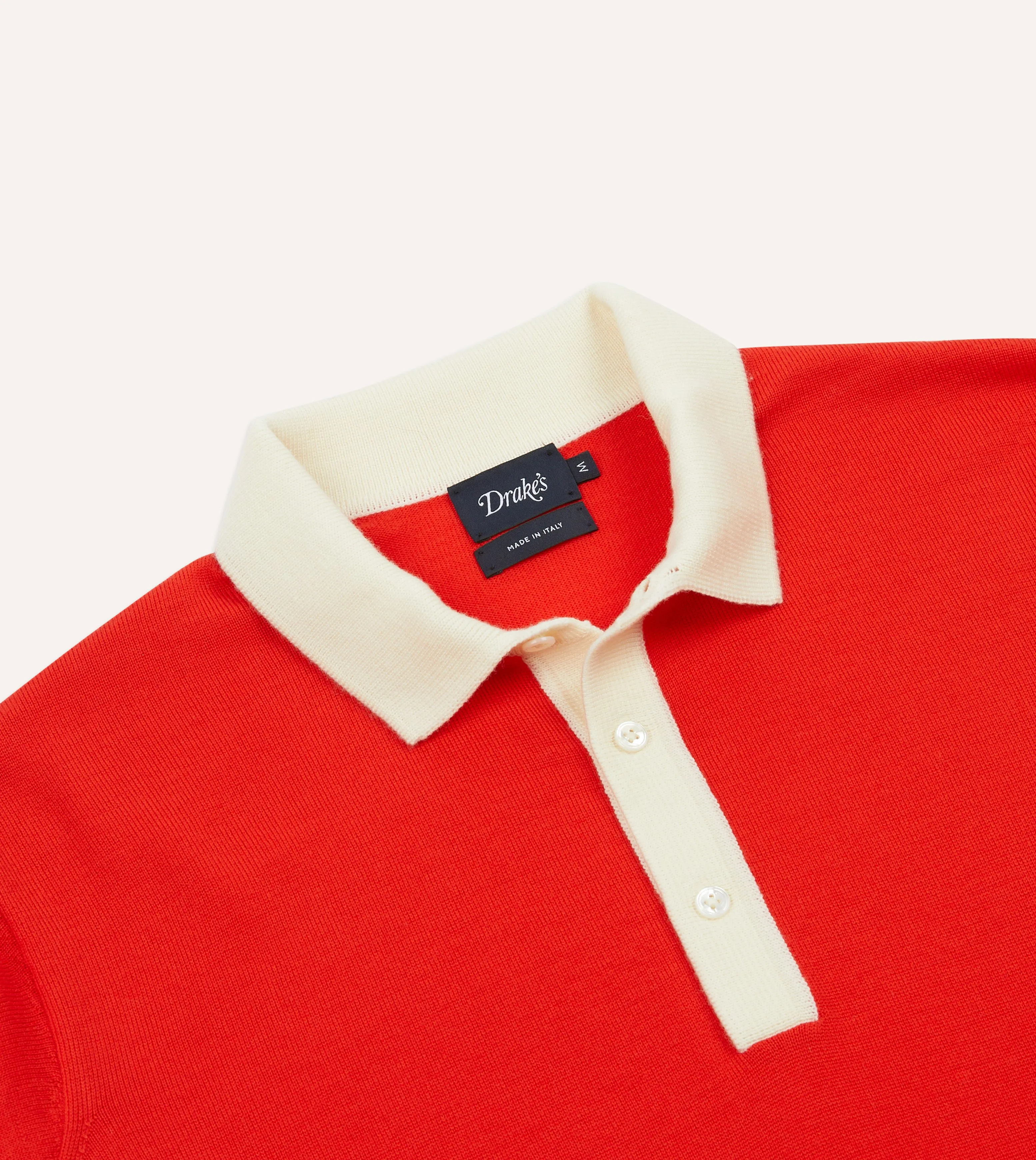 Red Merino Wool Knitted Rugby Shirt