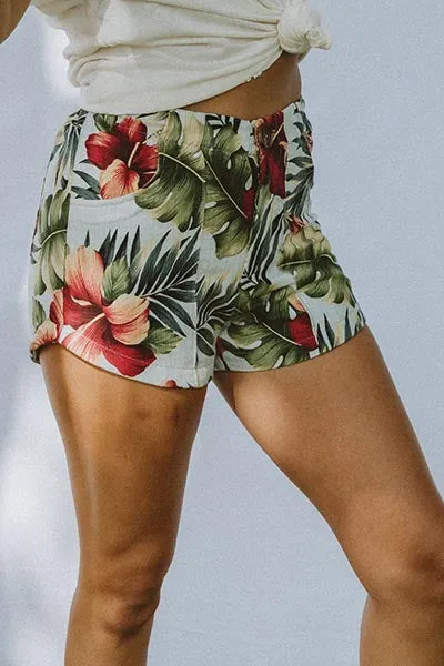 Retro Pocket Shorts - Vintage Aloha Mint