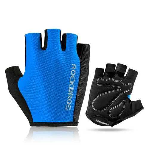 ROCKBROS S099 Cycling Gloves For Men Women Road Bike Bicycle Sponge Pad Half Finger Glove Shockproof