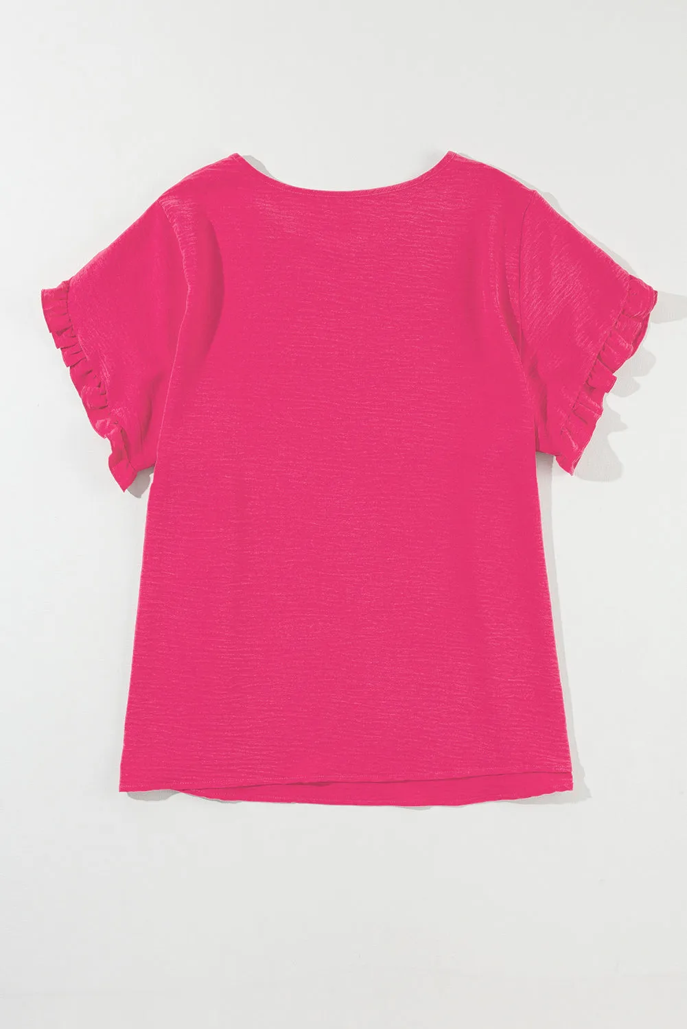 Ruffled Short Sleeve Top in Curvy Size Only