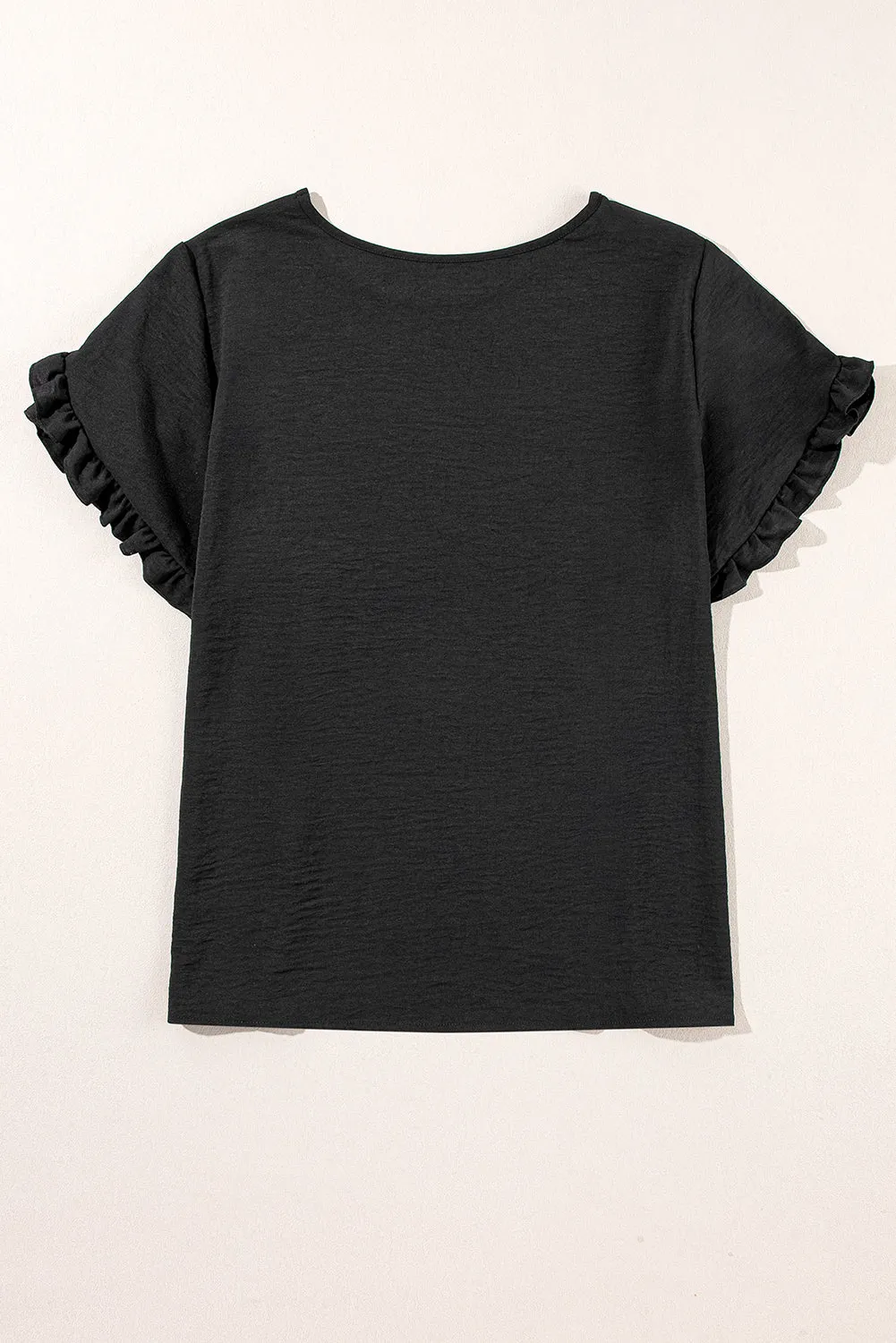 Ruffled Short Sleeve Top in Curvy Size Only