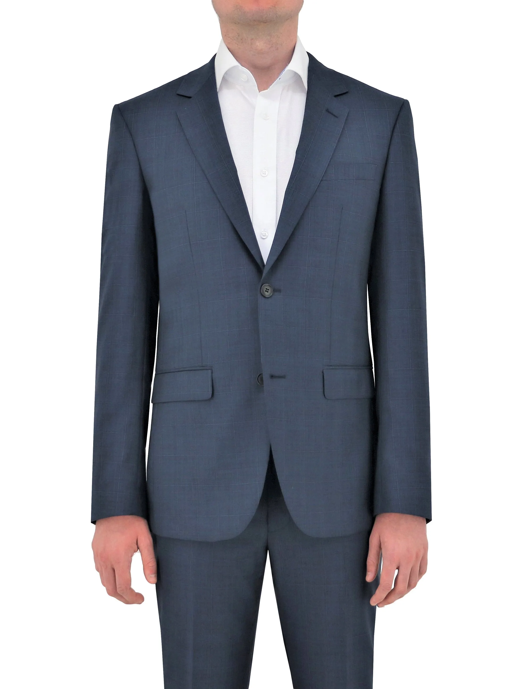 Shape 210 Blue Check Wool Suit Jacket