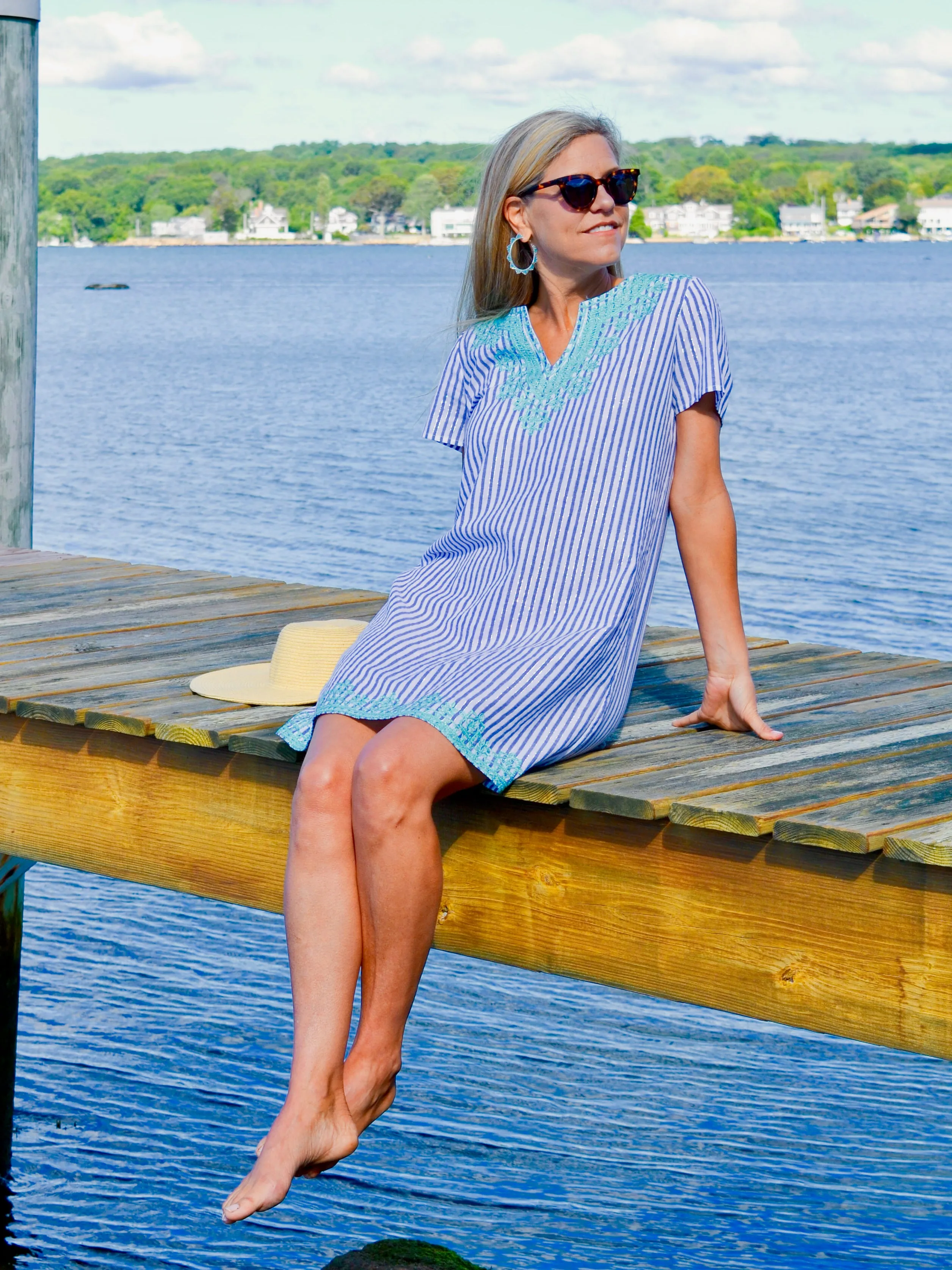 Shoreline Stripe Easy Shift Dress