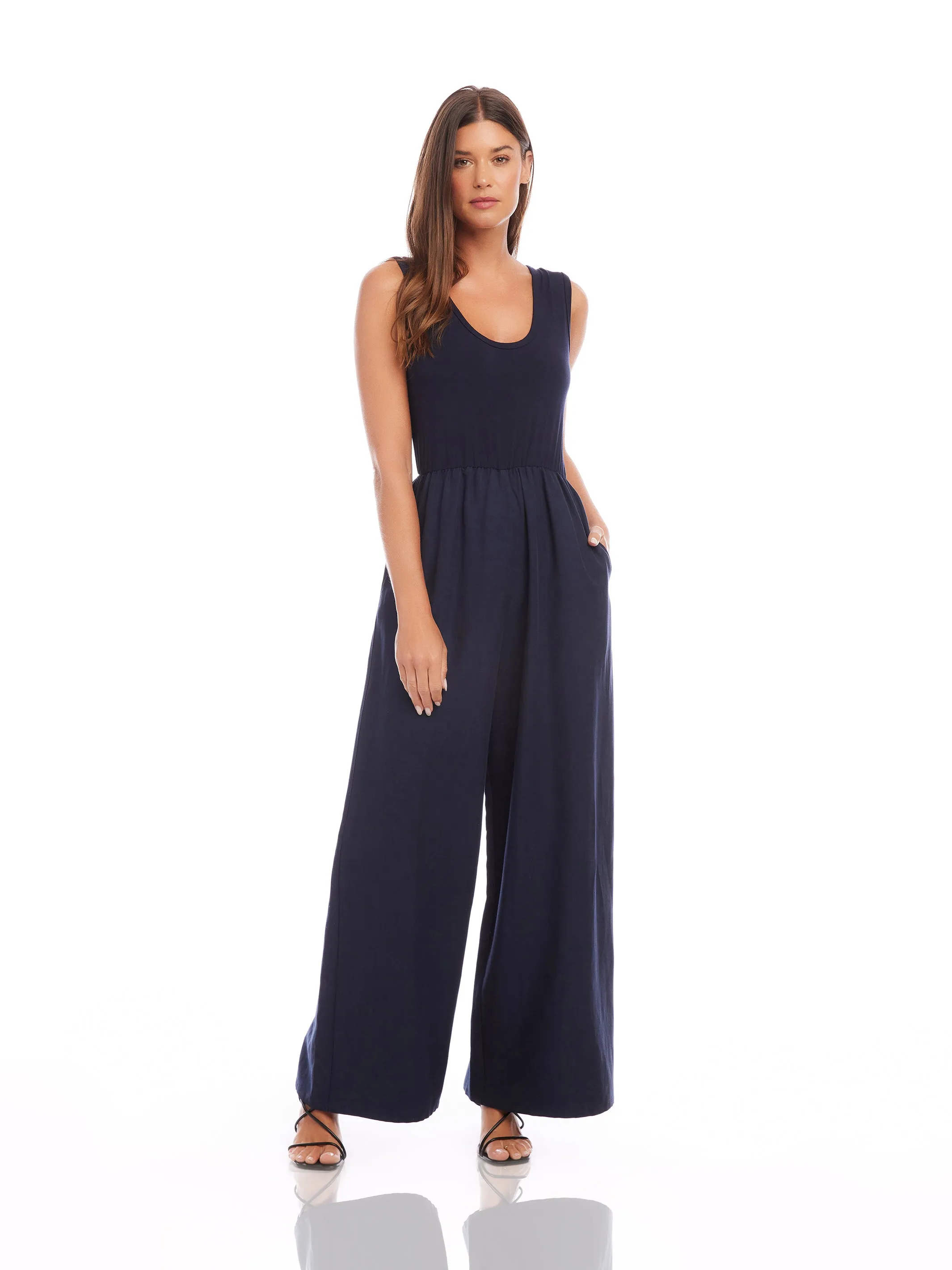 Sleeveless Wide Leg Jumpsuit