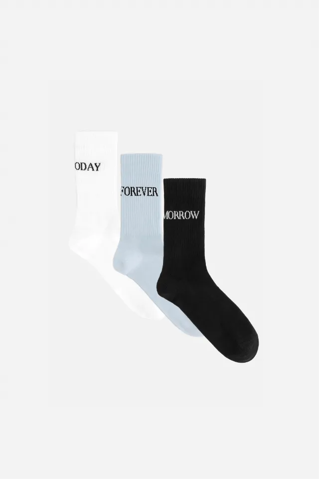 SLOGAN SOCKS 3 PACK