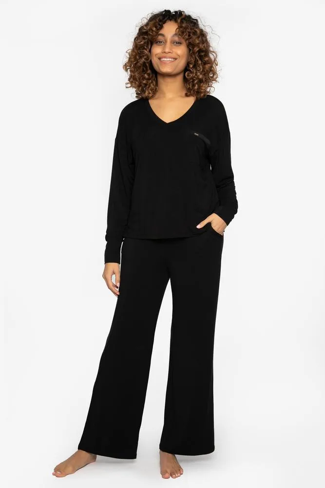 Soft Bamboo Loungewear Set - Black