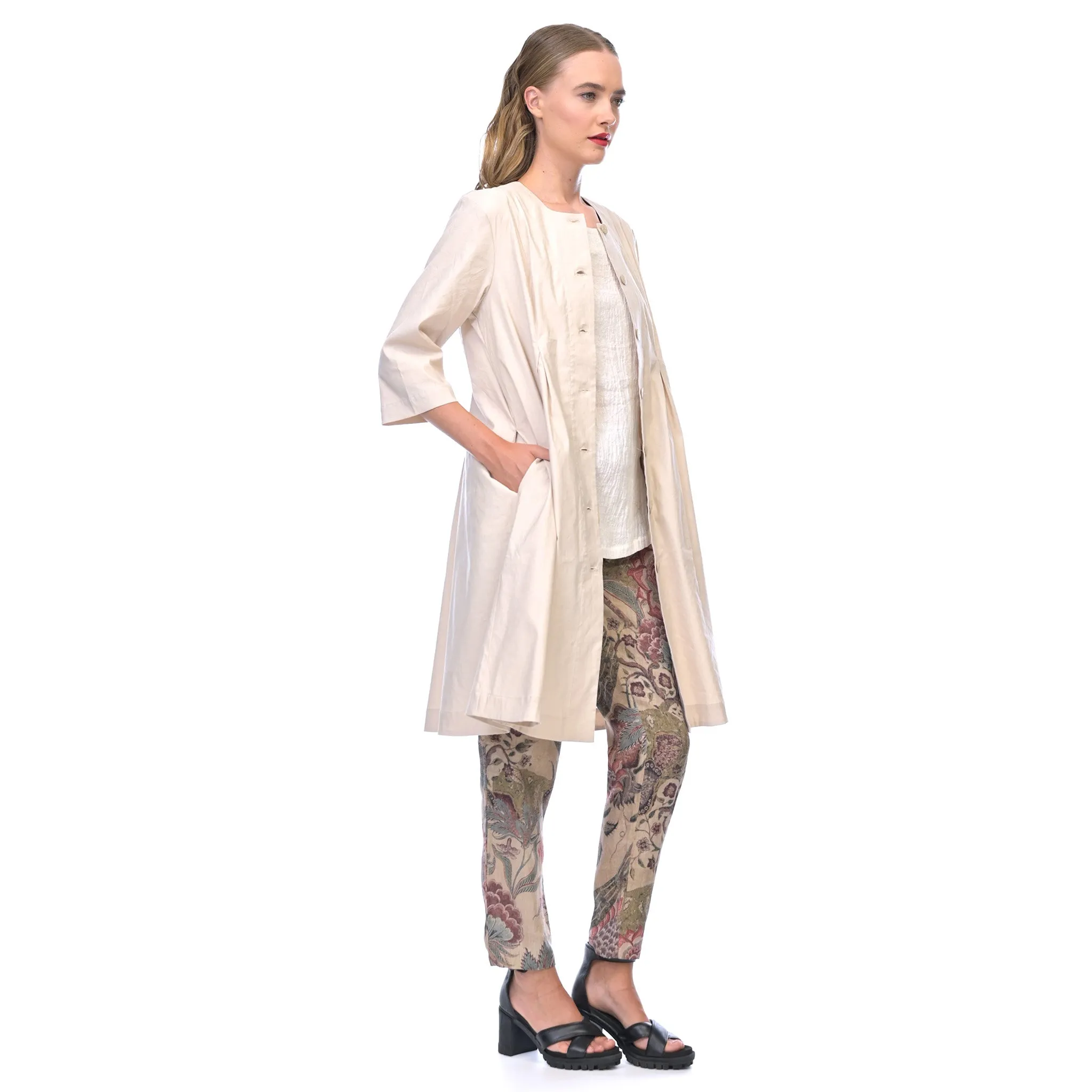 stretch linen giselle coat