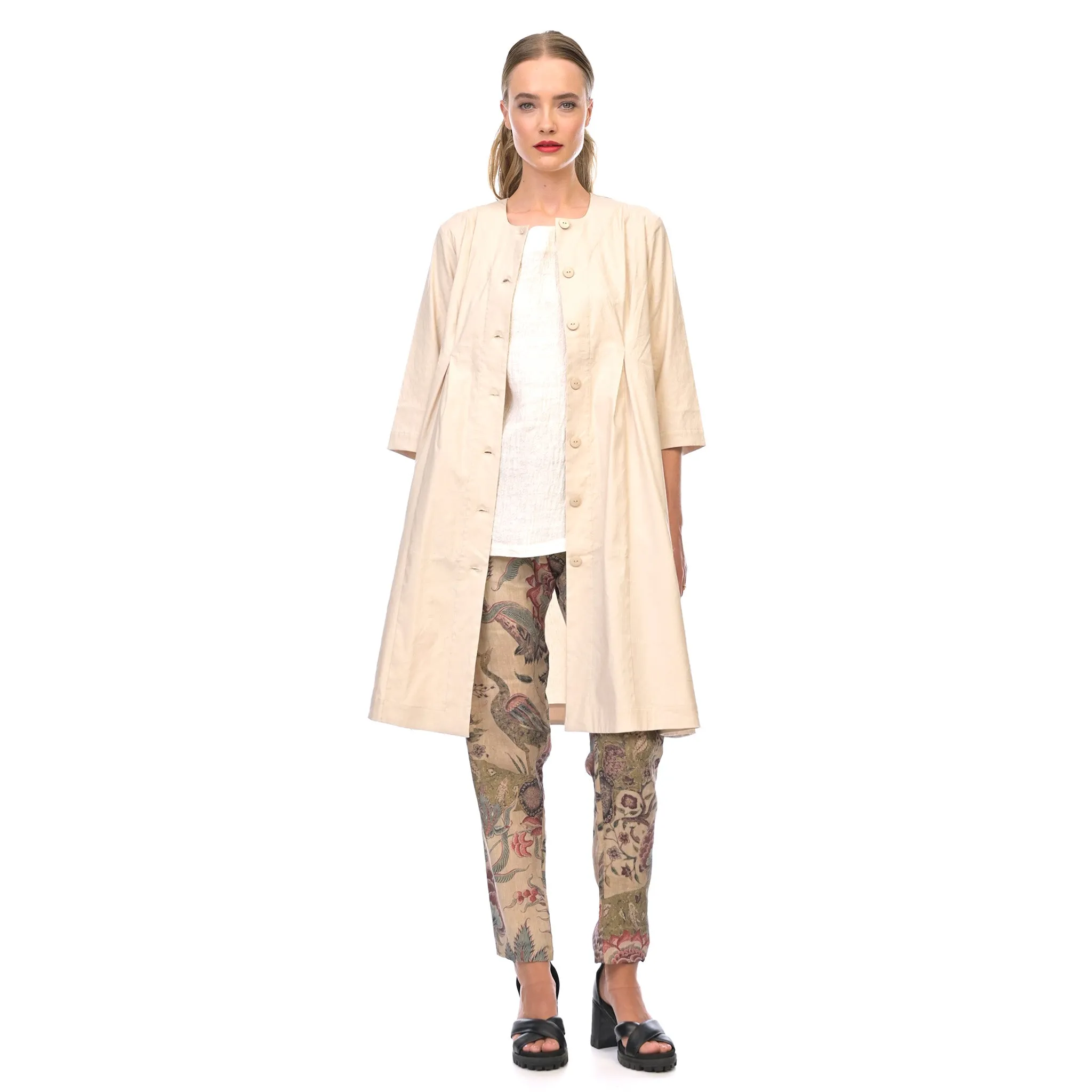 stretch linen giselle coat