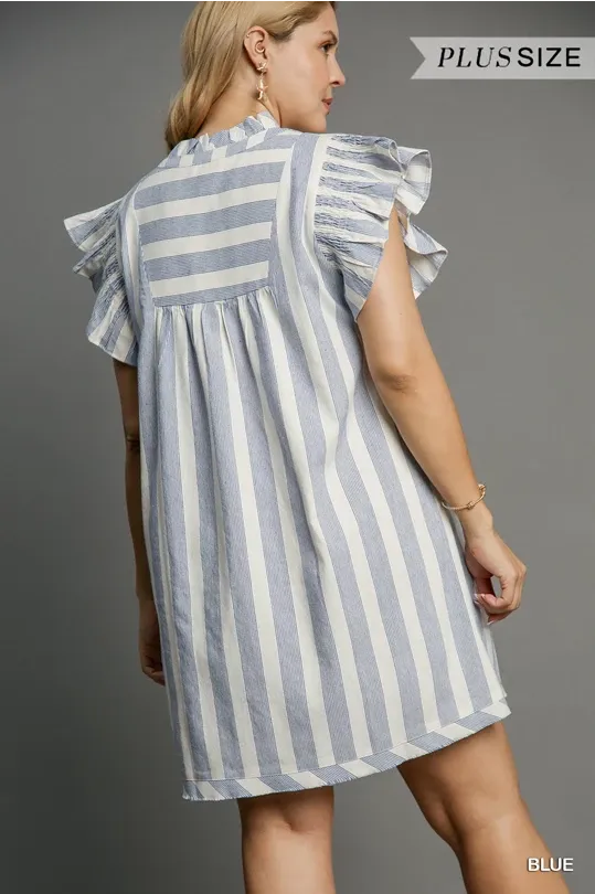 Stripes V-Neck Dress