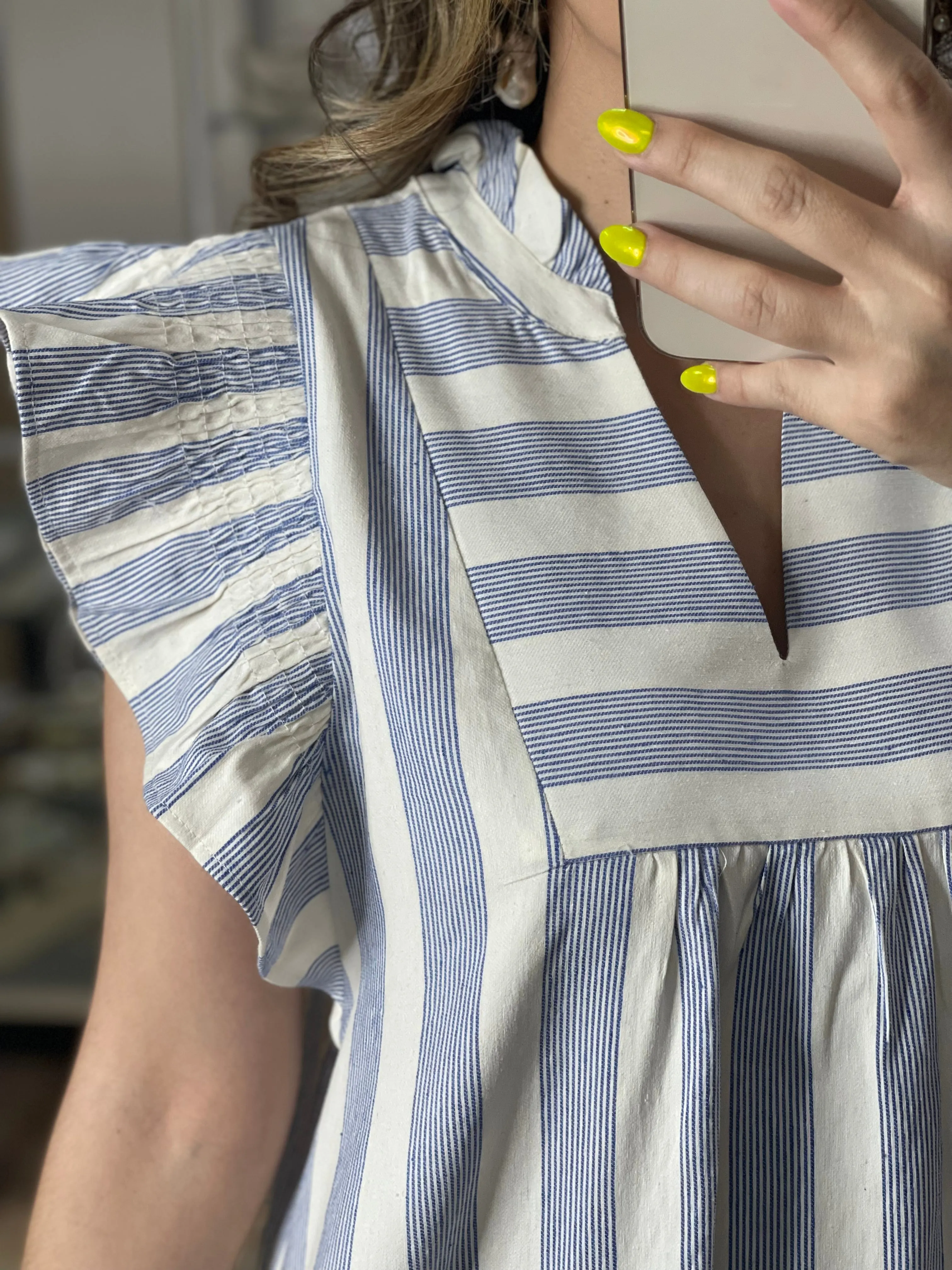 Stripes V-Neck Dress