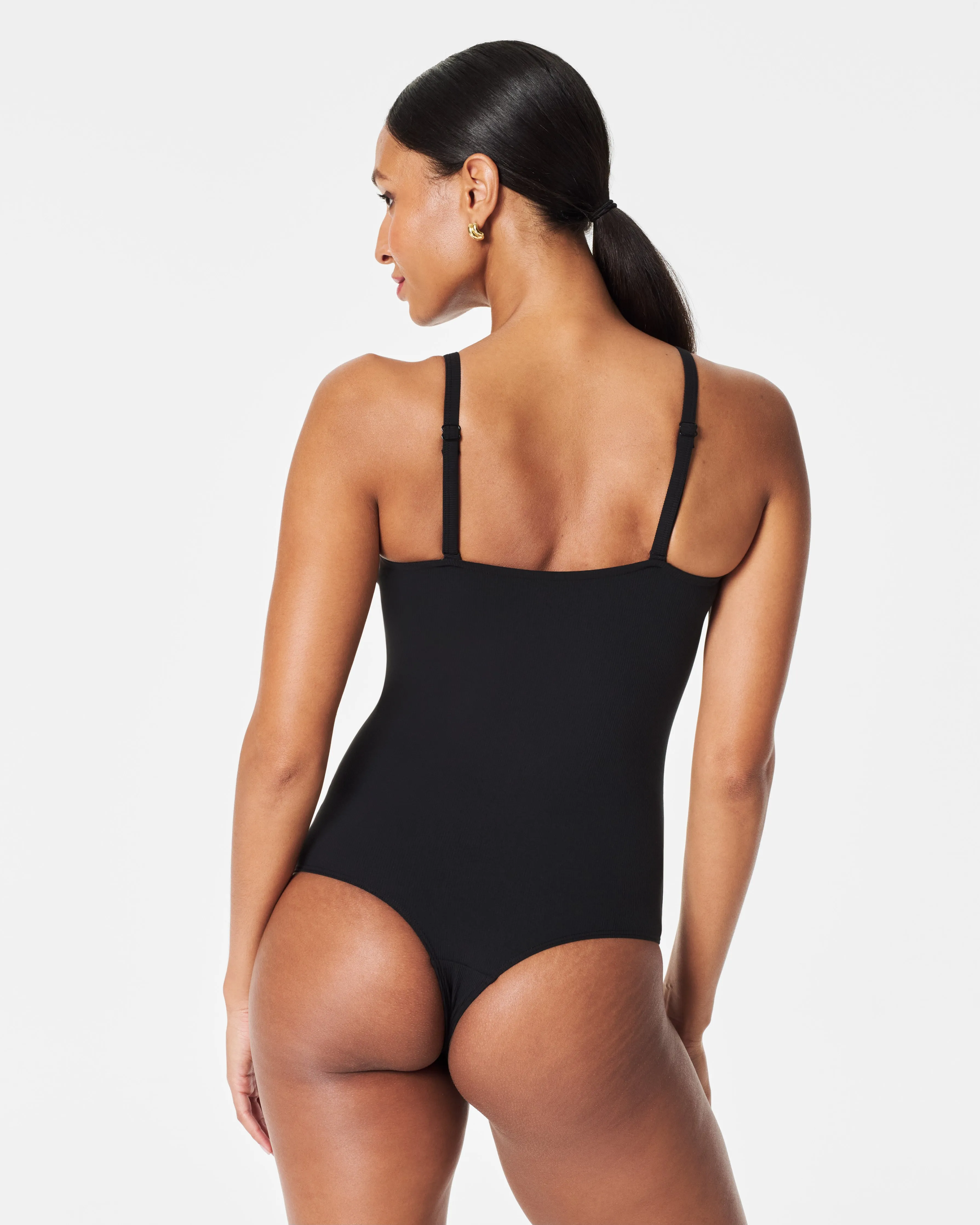 Suit Yourself V-Neck Ribbed Bodysuit