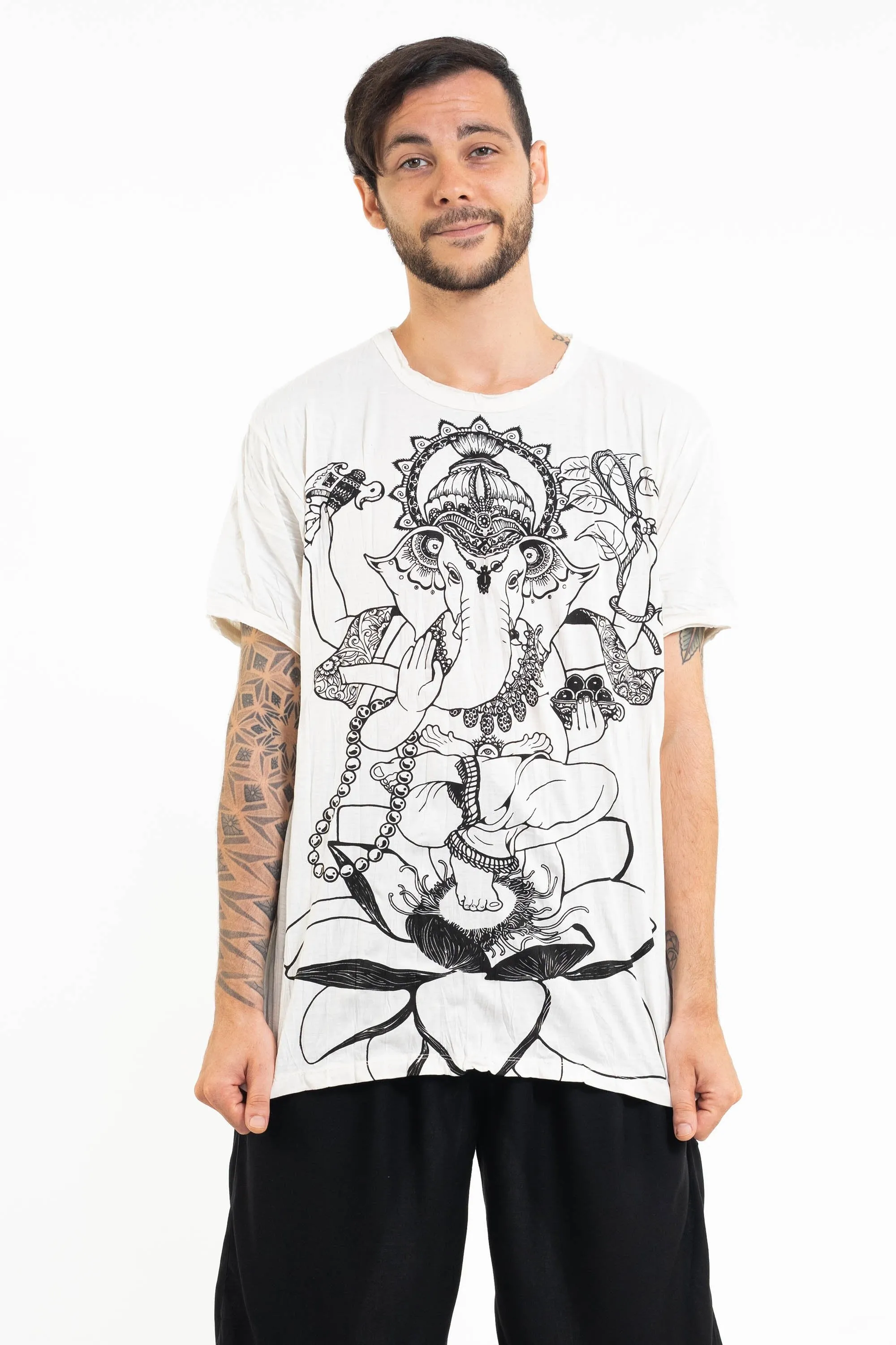 Sure Design Men's Lord Ganesh T-Shirt White