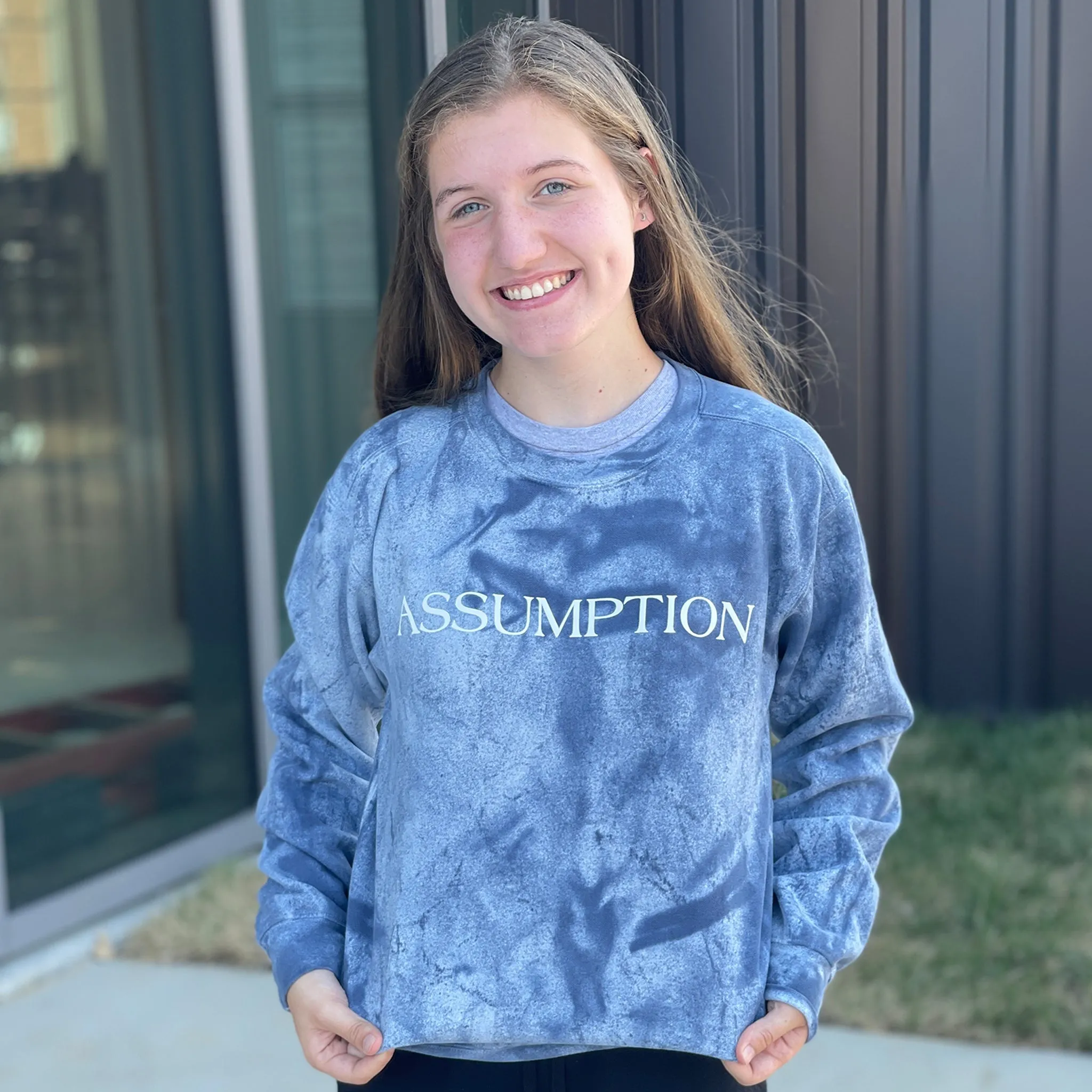 Sweatshirt - Crew Neck - Tie Dye Blue - Assumption