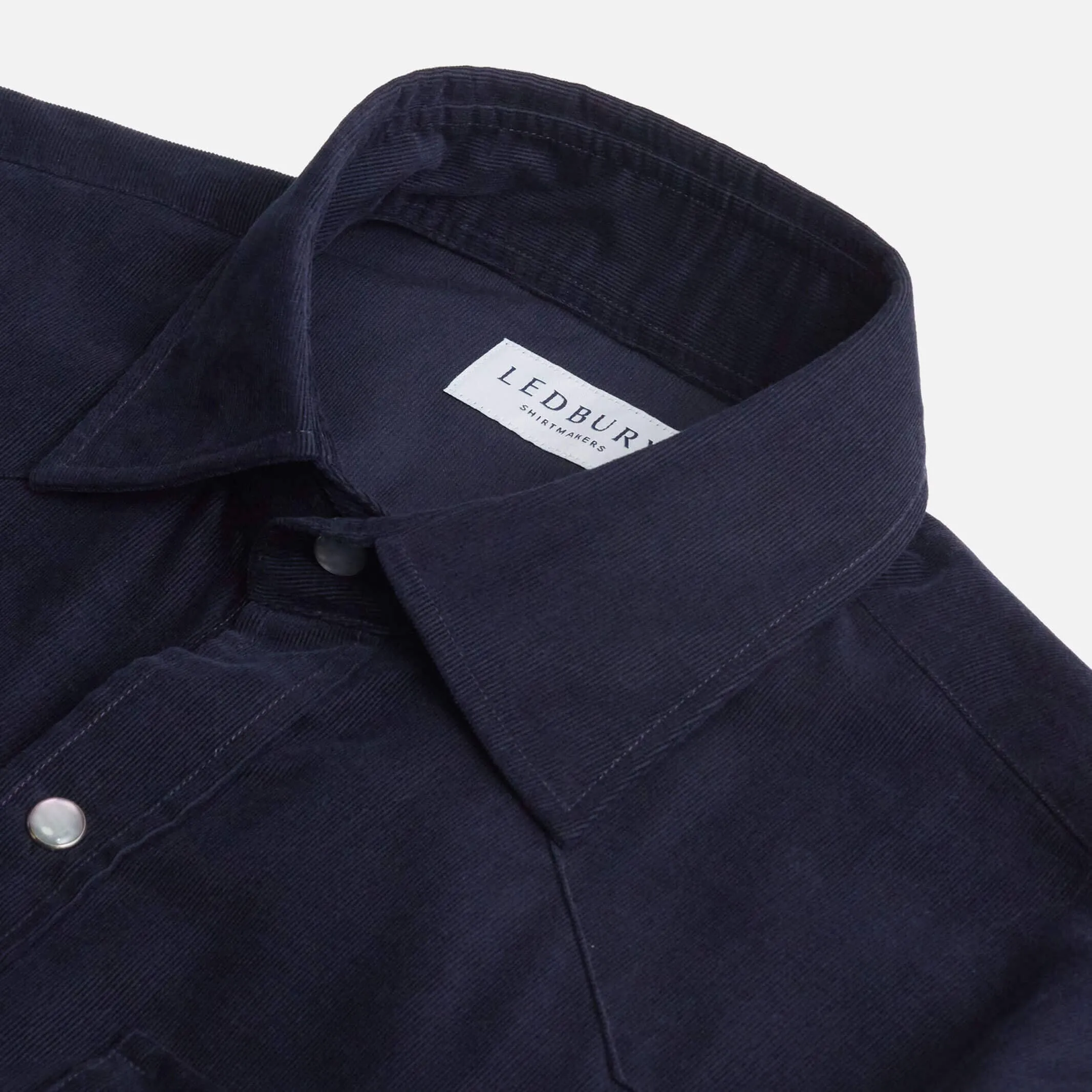 The Dark Navy Crockett Corduroy Western Custom Shirt