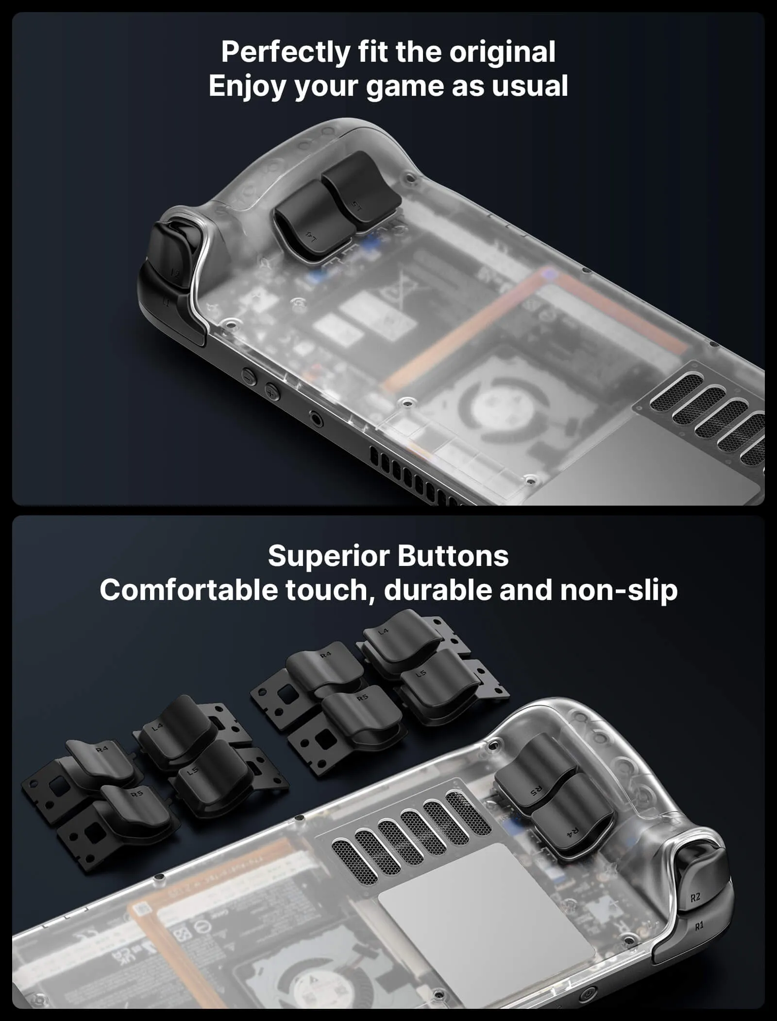 Transparent Back Plate for Steam Deck