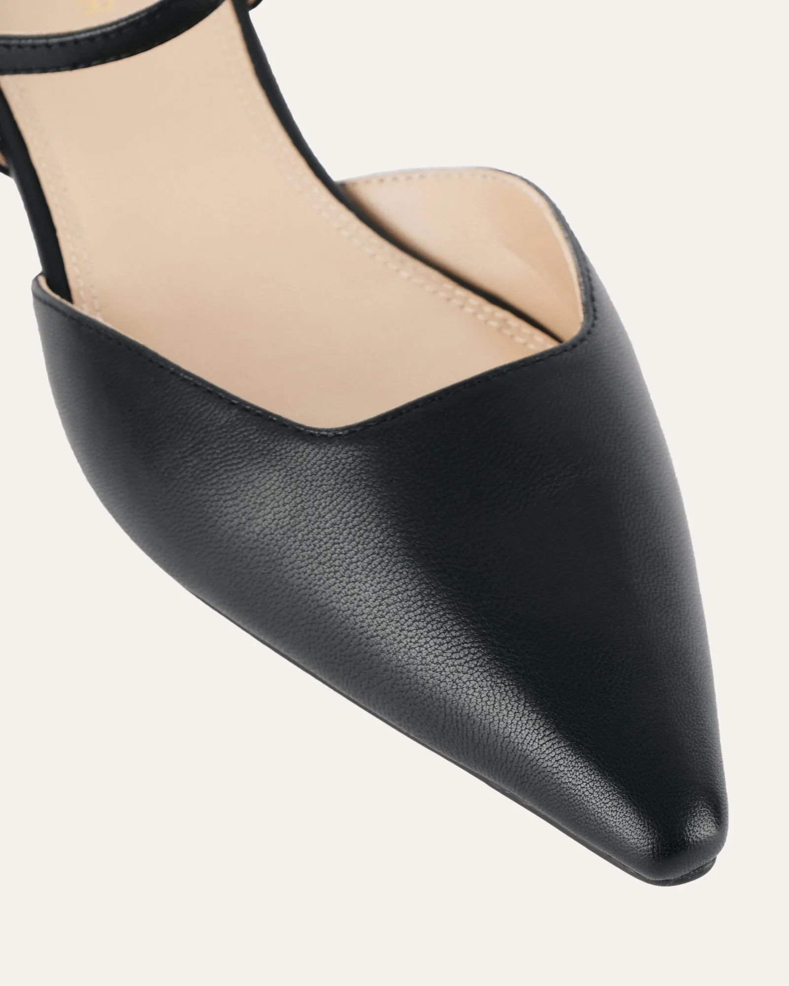 VIRGINIE DRESS FLATS BLACK LEATHER