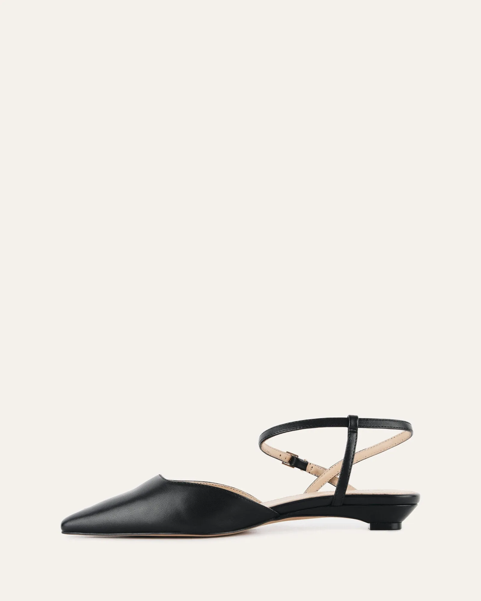 VIRGINIE DRESS FLATS BLACK LEATHER