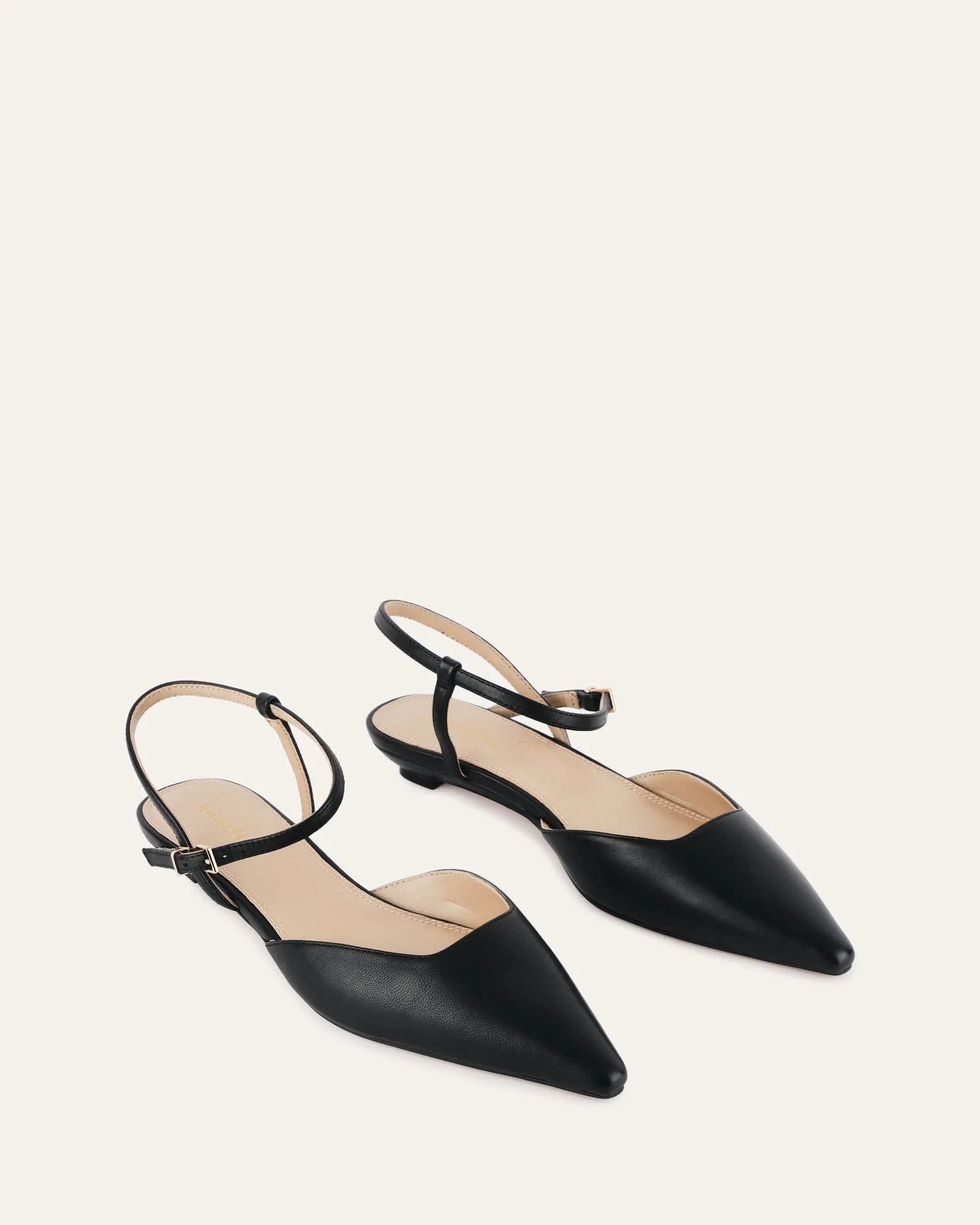 VIRGINIE DRESS FLATS BLACK LEATHER