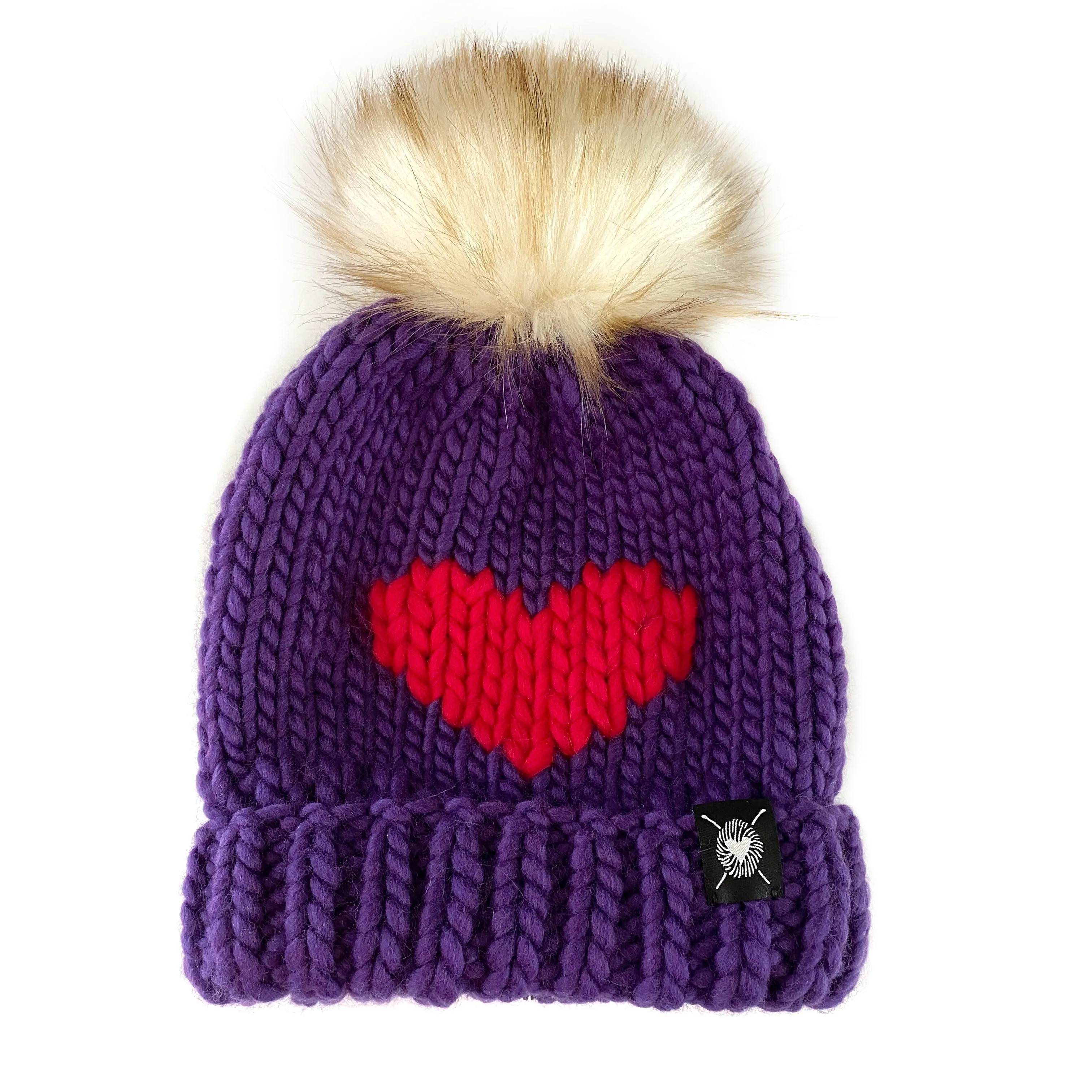 Zero Waste : Luxury Big Heart Pom-Pom Beanie